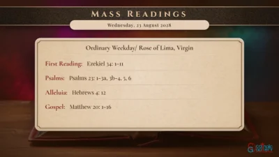 Daily Mass Readings – Wednesday, 23 August 2028