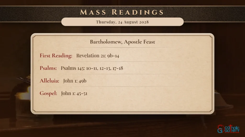 Daily Mass Readings Scripture Card – Thursday, 24 August 2028
