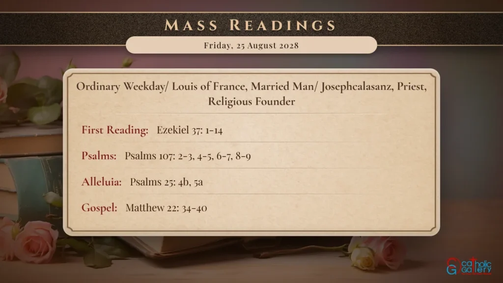 Daily Mass Readings Scripture Card – Friday, 25 August 2028