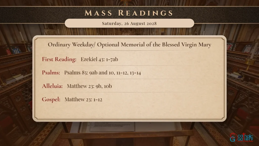 Daily Mass Readings Scripture Card – Saturday, 26 August 2028