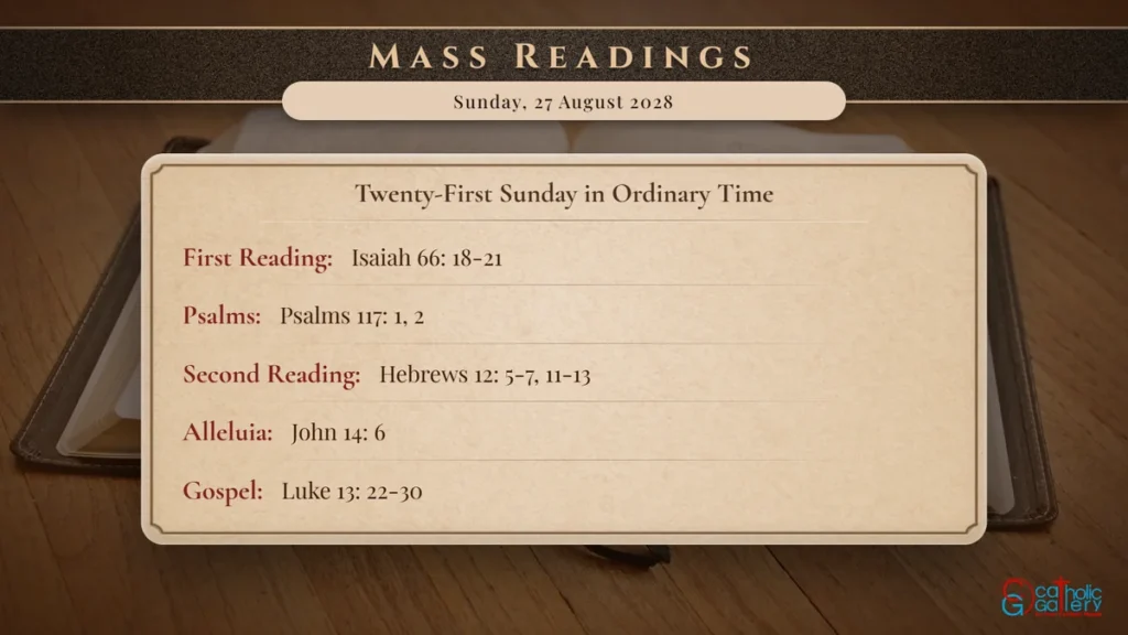 Daily Mass Readings Scripture Card – Sunday, 27 August 2028
