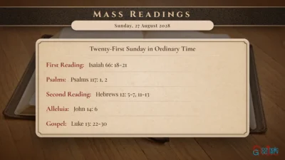 Daily Mass Readings – Sunday, 27 August 2028