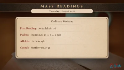 Daily Mass Readings – Thursday, 3 August 2028