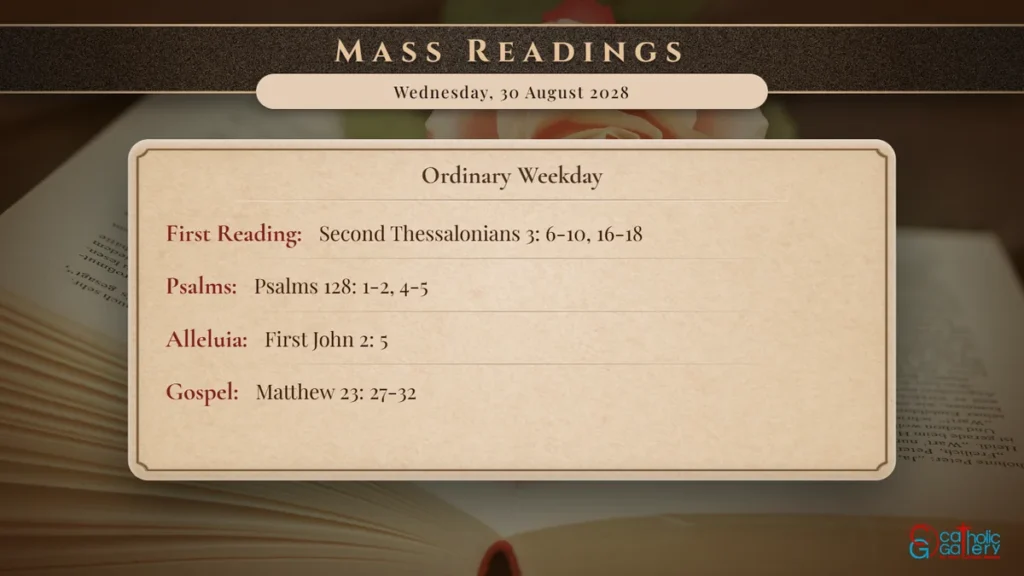 Daily Mass Readings Scripture Card – Wednesday, 30 August 2028