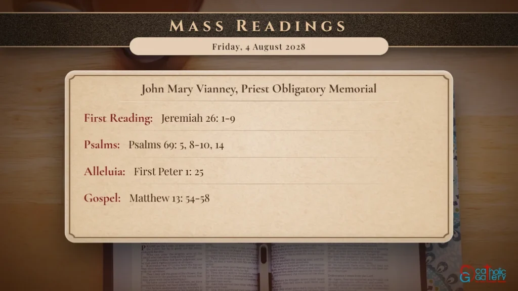 Daily Mass Readings Scripture Card – Friday, 4 August 2028