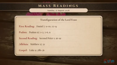 Daily Mass Readings – Sunday, 6 August 2028