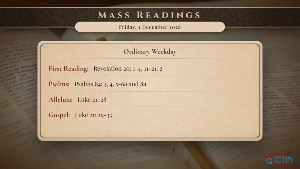 Daily Mass Readings Scripture Card – Friday, 1 December 2028