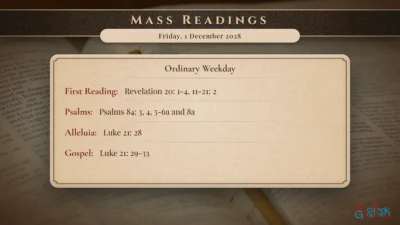 Daily Mass Readings – Friday, 1 December 2028