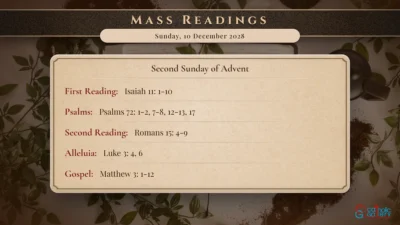 Daily Mass Readings – Sunday, 10 December 2028