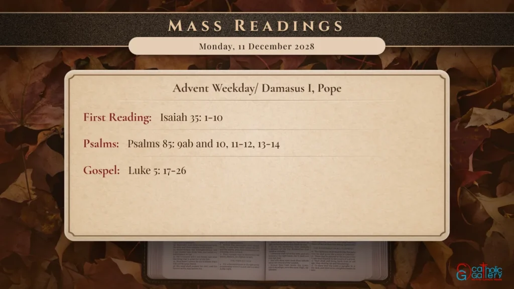Daily Mass Readings Scripture Card – Monday, 11 December 2028