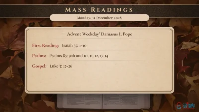 Daily Mass Readings – Monday, 11 December 2028