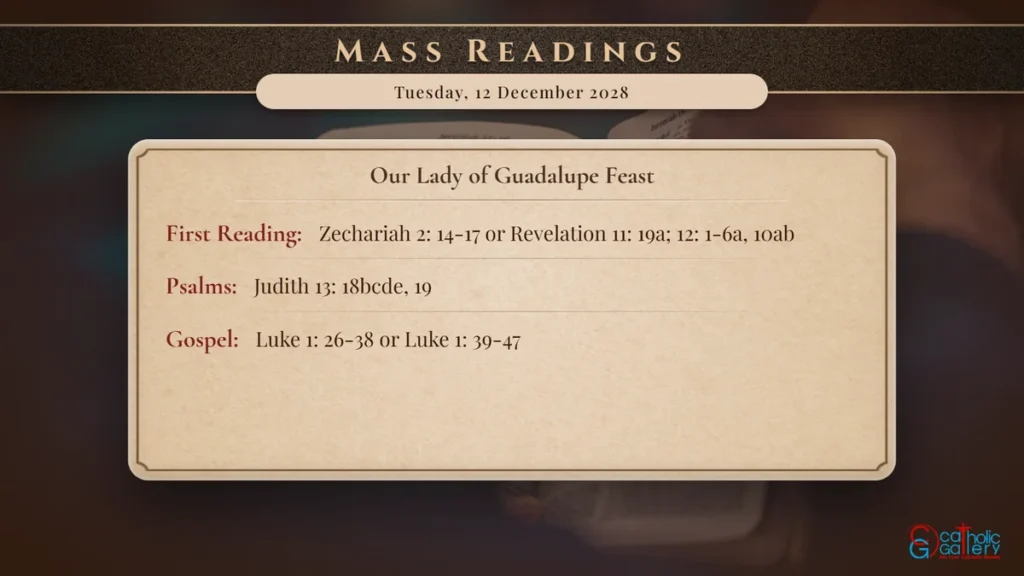 Daily Mass Readings Scripture Card – Tuesday, 12 December 2028
