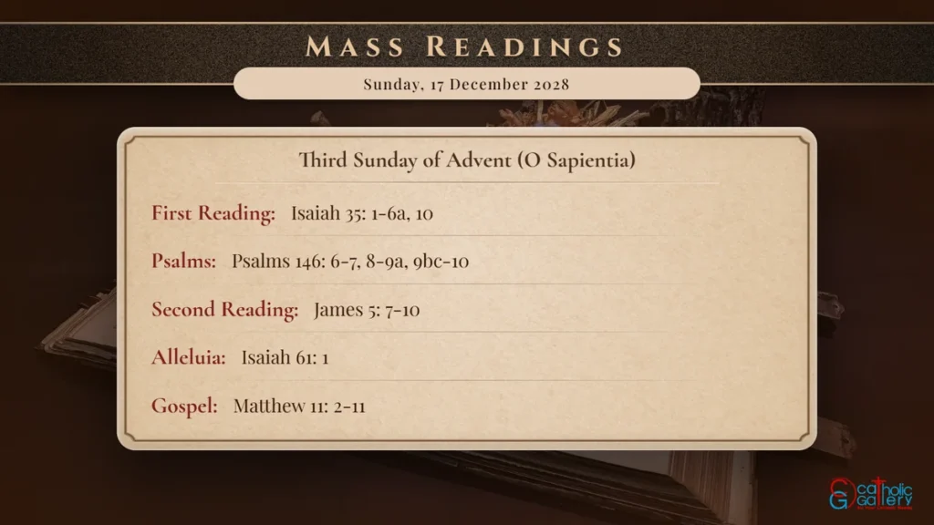 Daily Mass Readings Scripture Card – Sunday, 17 December 2028