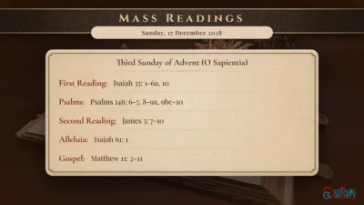 Daily Mass Readings – Sunday, 17 December 2028