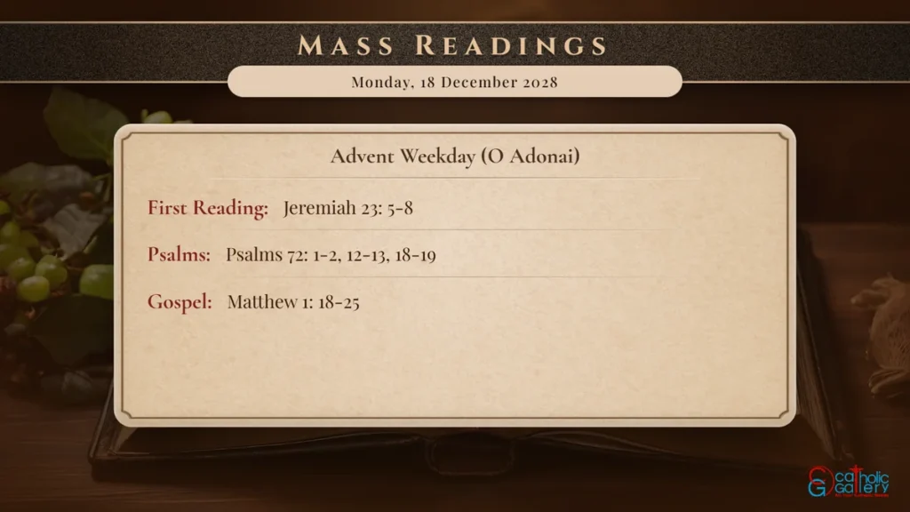 Daily Mass Readings Scripture Card – Monday, 18 December 2028