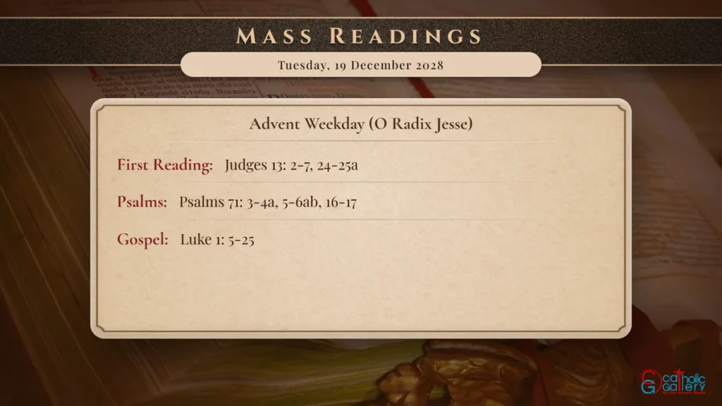 Daily Mass Readings Scripture Card – Tuesday, 19 December 2028