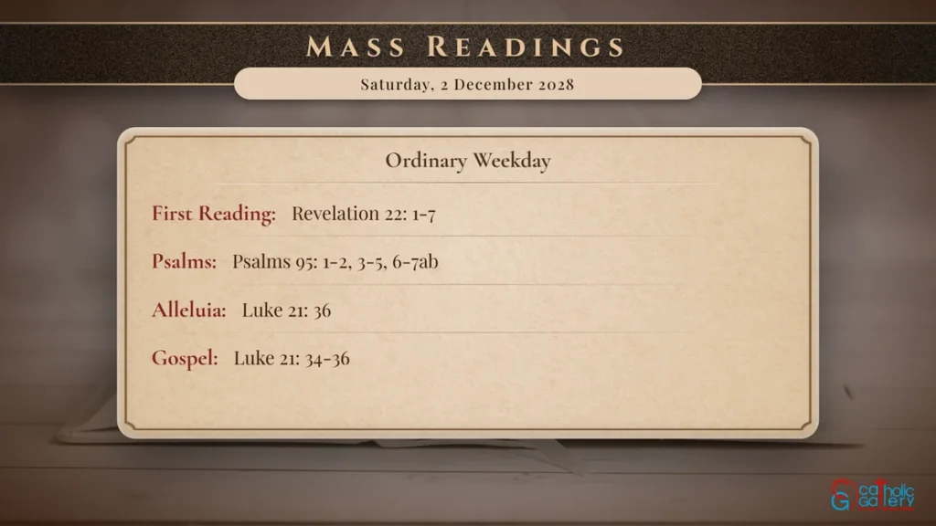 Daily Mass Readings Scripture Card – Saturday, 2 December 2028