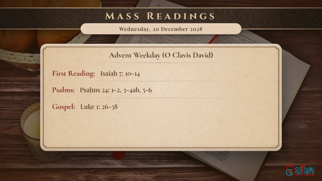 Daily Mass Readings Scripture Card – Wednesday, 20 December 2028