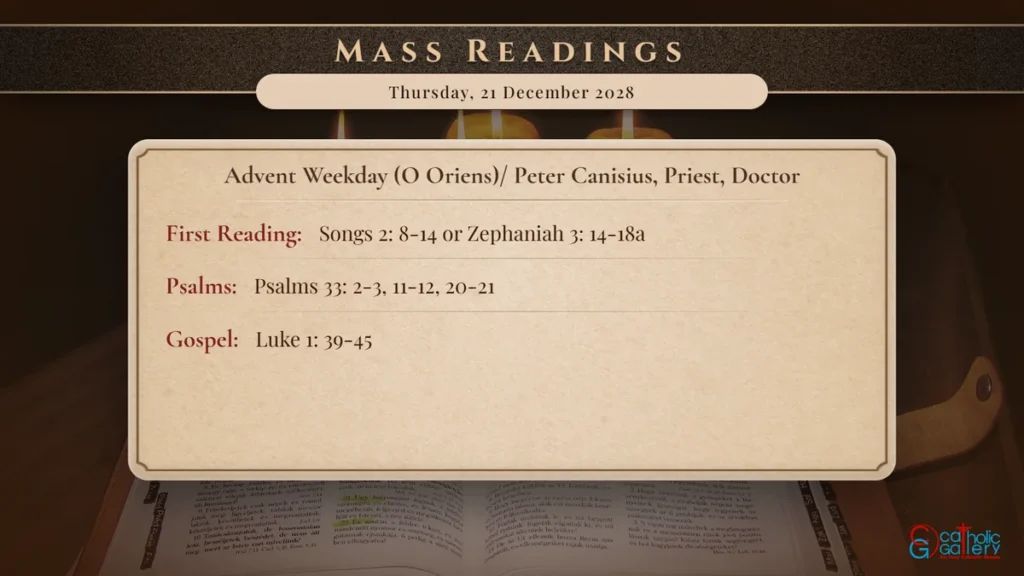 Daily Mass Readings Scripture Card – Thursday, 21 December 2028