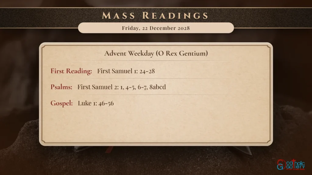Daily Mass Readings Scripture Card – Friday, 22 December 2028