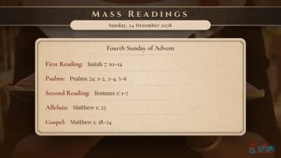 Daily Mass Readings – Sunday, 24 December 2028
