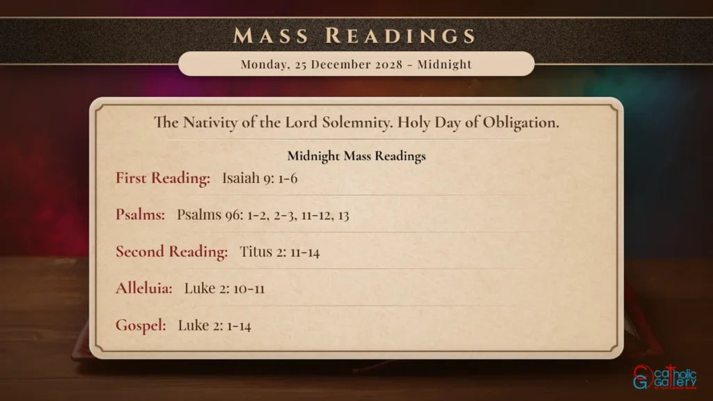 Daily Mass Readings Scripture Card – Monday, 25 December 2028 - Midnight
