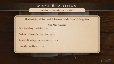 Daily Mass Readings – Monday, 25 December 2028 – Vigil