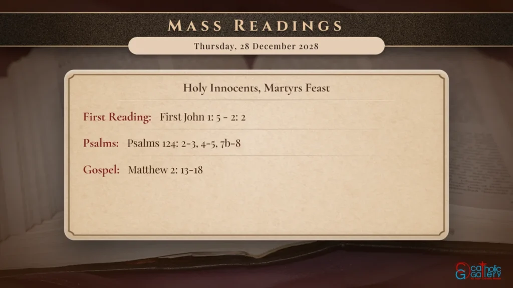 Daily Mass Readings Scripture Card – Thursday, 28 December 2028