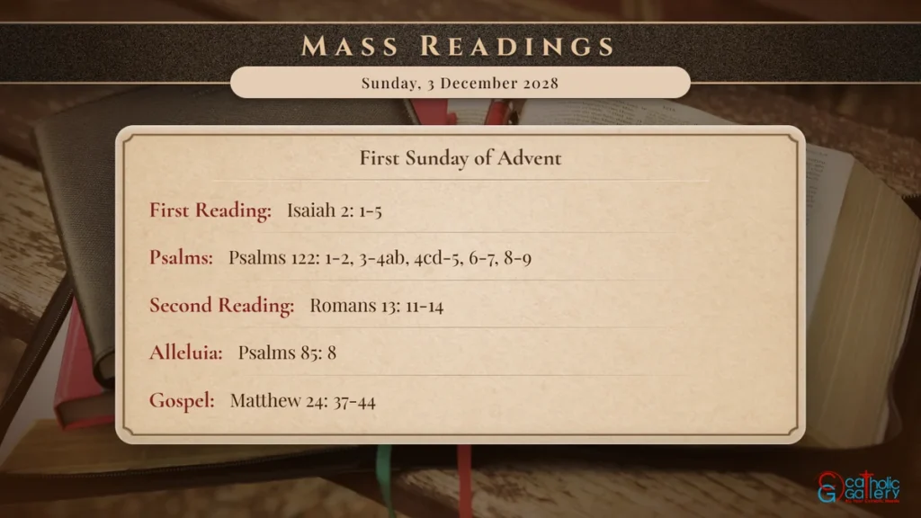 Daily Mass Readings Scripture Card – Sunday, 3 December 2028