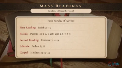 Daily Mass Readings – Sunday, 3 December 2028