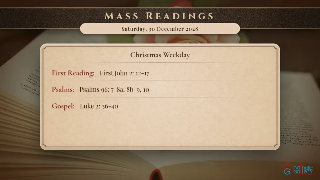 Daily Mass Readings Scripture Card – Saturday, 30 December 2028