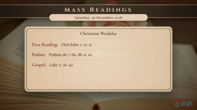 Daily Mass Readings – Saturday, 30 December 2028