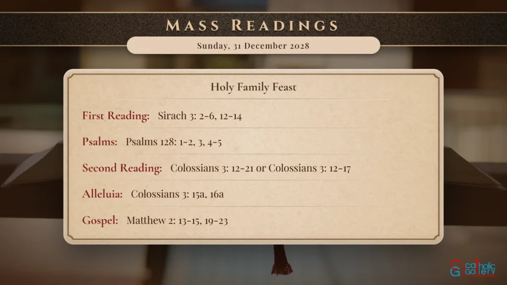 Daily Mass Readings Scripture Card – Sunday, 31 December 2028