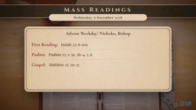Daily Mass Readings – Wednesday, 6 December 2028