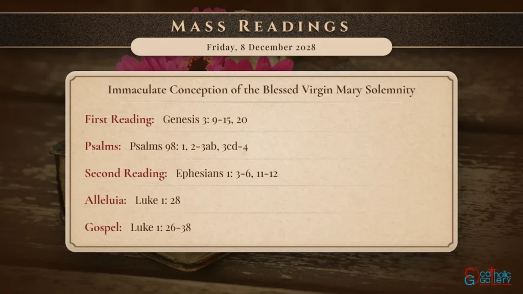 Daily Mass Readings Scripture Card – Friday, 8 December 2028