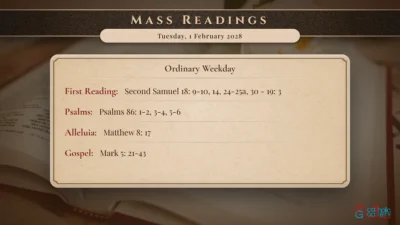 Daily Mass Readings – Tuesday, 1 February 2028