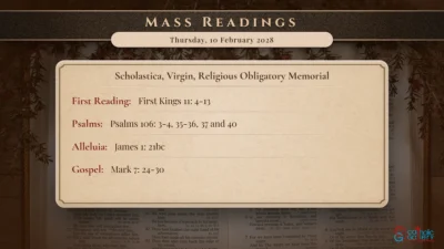 Daily Mass Readings – Thursday, 10 February 2028