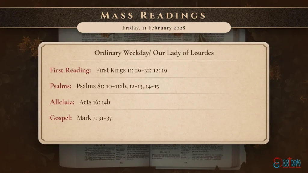 Daily Mass Readings Scripture Card – Friday, 11 February 2028