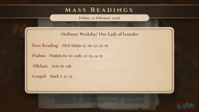 Daily Mass Readings – Friday, 11 February 2028