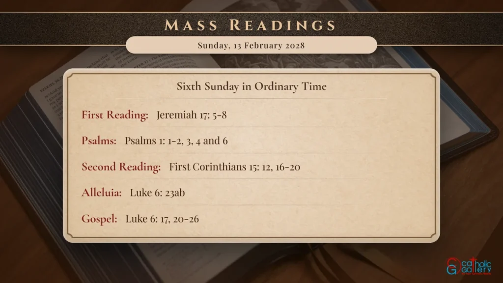 Daily Mass Readings Scripture Card – Sunday, 13 February 2028