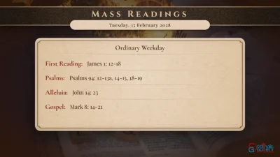 Daily Mass Readings – Tuesday, 15 February 2028