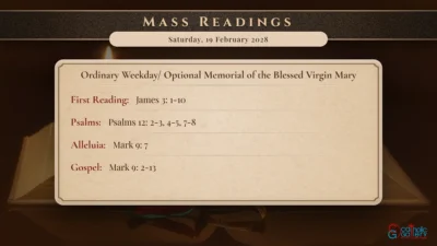 Daily Mass Readings – Saturday, 19 February 2028