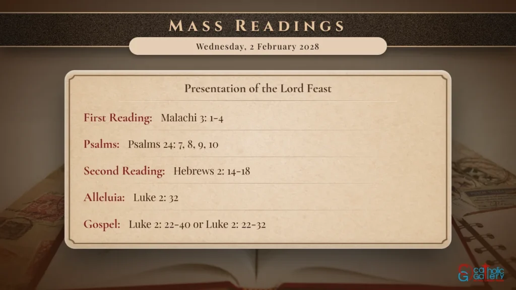 Daily Mass Readings Scripture Card – Wednesday, 2 February 2028