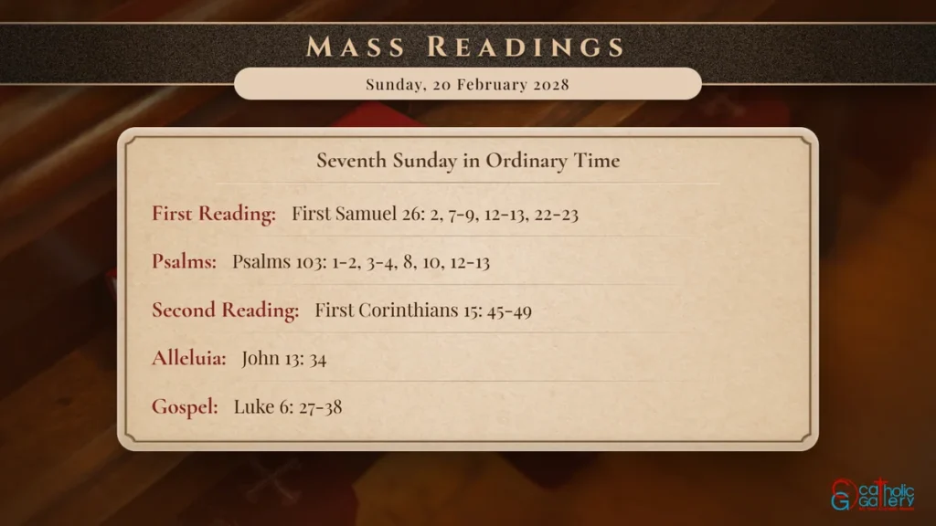 Daily Mass Readings Scripture Card – Sunday, 20 February 2028