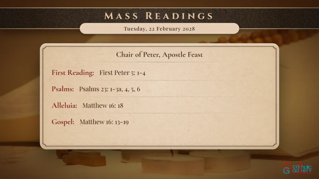 Daily Mass Readings Scripture Card – Tuesday, 22 February 2028