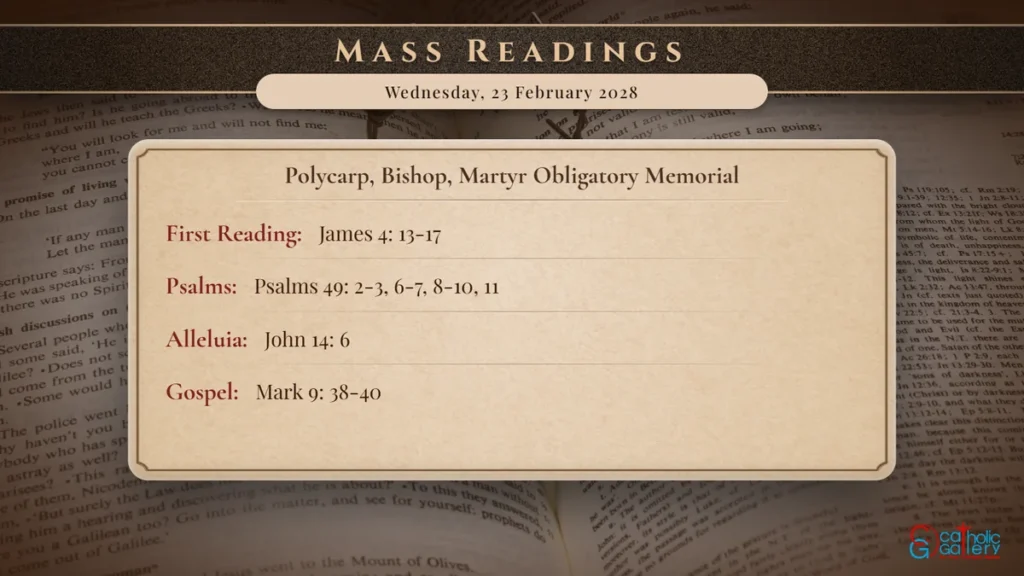 Daily Mass Readings Scripture Card – Wednesday, 23 February 2028