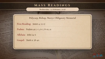 Daily Mass Readings – Wednesday, 23 February 2028