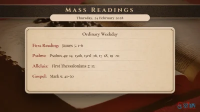Daily Mass Readings – Thursday, 24 February 2028