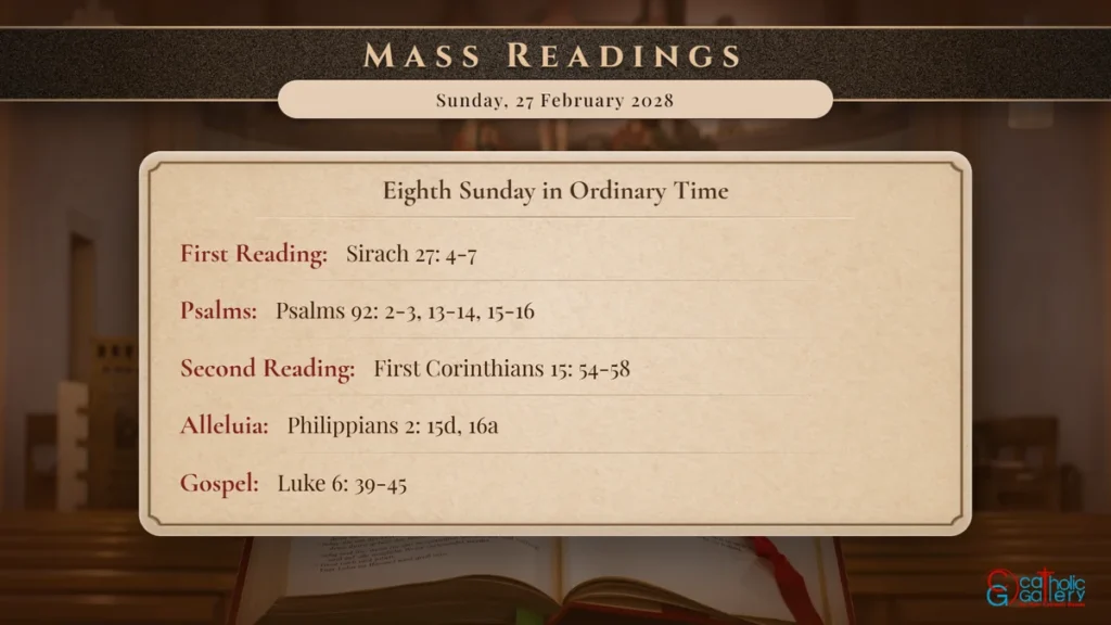 Daily Mass Readings Scripture Card – Sunday, 27 February 2028