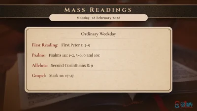 Daily Mass Readings – Monday, 28 February 2028